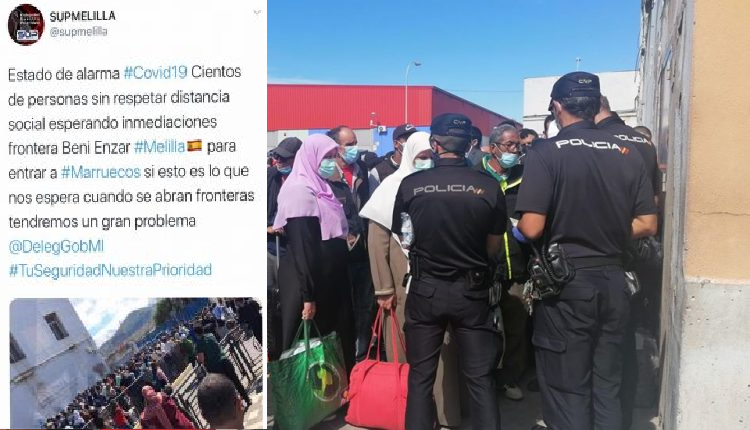 السلطات الاسبانية تحذر من كارثة وبائية في معبر مليلية المحتلة بسبب ترحيل المغاربة العالقين