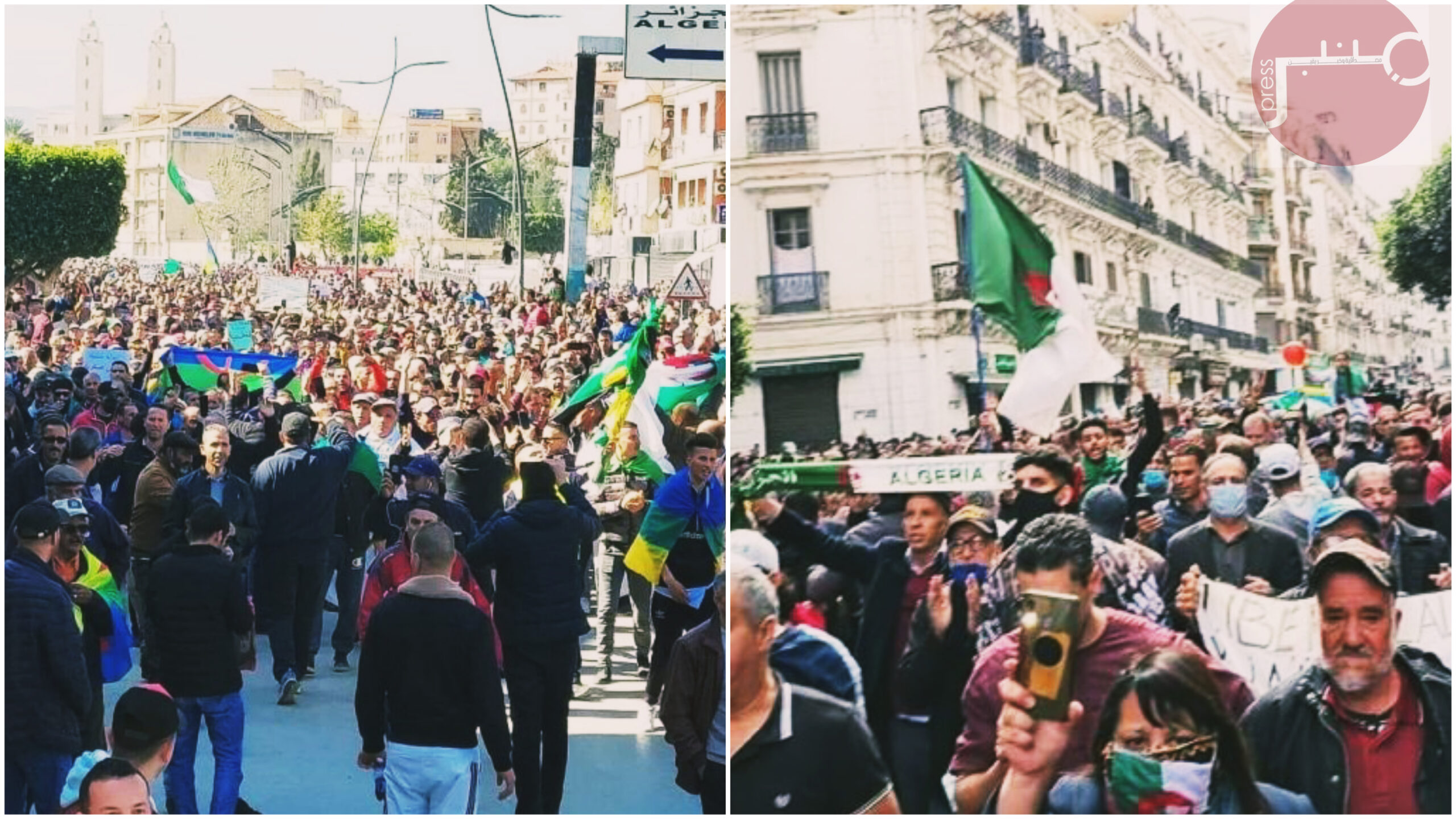 ملايين الجزائريين يخرجون في مسيرات  لإسقاط النظام العسكري بالبلاد