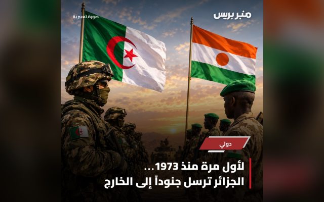 قوات جزائرية إلى النيجر، جندي أمام العلمين الجزائري والنيجري